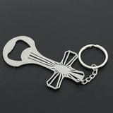 Cross Pendant Bottle Opener Keychain Stainless Steel Beer Opener Tool