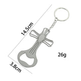 Cross Pendant Bottle Opener Keychain Stainless Steel Beer Opener Tool