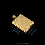 18K Cross Pendant Men's Holy Bible Locket Necklace Jesus Cross Jewelry