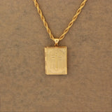 18K Cross Pendant Men's Holy Bible Locket Necklace Jesus Cross Jewelry