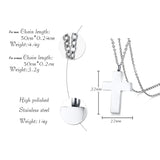 Cross Pendant Necklace Cremation Ashes Ash Urn Keepsake Stainless Steel