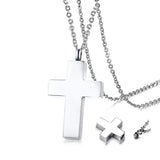 Cross Pendant Necklace Cremation Ashes Ash Urn Keepsake Stainless Steel