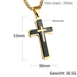Cross Pendant Necklace Stainless Steel Chain Jewelry for Men