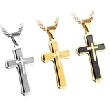 Cross Pendant Necklace Stainless Steel Chain Jewelry for Men