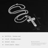 Cross Pendant Necklace Stainless Steel Chain Jewelry for Men