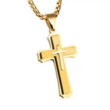 Cross Pendant Necklace Stainless Steel Chain Jewelry for Men