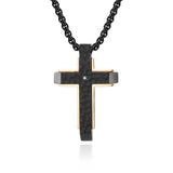 Men's Cross Pendant Necklace Stainless Steel Link Chain
