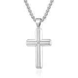 Men's Cross Pendant Necklace Stainless Steel Link Chain