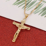 Cross Pendant Necklaces Men Women Jesus Crucifix INRI Christianity Jewelry