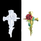 Cross-Rose Silicone Mold for Epoxy Casting DIY Wall Hangings