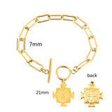 St. Benito & St. Michael Charm Bracelet Stainless Steel