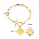 St. Benito & St. Michael Charm Bracelet Stainless Steel