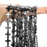 Cross Shape Hematite Stone Spacer Bead For Jewelry Making DIY 1-10MM
