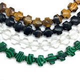 Cross Shape Stone Beads Tiger Eye Malachite for Jewelry Making 12x12x6mm