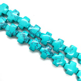 Cross Shape Stone Beads Tiger Eye Malachite for Jewelry Making 12x12x6mm