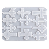 12-Cavity Cross Silicone Molds for Keychain DIY Craft Necklace Pendant