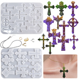 12-Cavity Cross Silicone Molds for Keychain DIY Craft Necklace Pendant