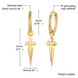 Gothic Sword Hoop Earrings, Men Hip-hop Jewelry