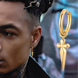 Gothic Sword Hoop Earrings, Men Hip-hop Jewelry