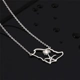 Stainless Steel Saudi Arabia Map Pendant Necklace