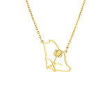 Stainless Steel Saudi Arabia Map Pendant Necklace