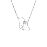 Stainless Steel Saudi Arabia Map Pendant Necklace