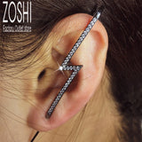 Vintage CZ Leaves Ear Wrap Ear Cuff Earrings