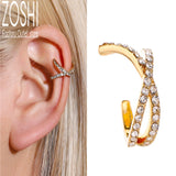 Vintage CZ Leaves Ear Wrap Ear Cuff Earrings