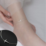 Silver 925 Anklet for Girls Foot Bracelet Leg Chain Gift