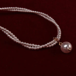 Elegant Cross Bead Necklace with Pearl Charm for Women