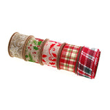 Cross border 5m 50mm Linen Plaid Ribbon Christmas Bow