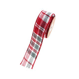 Cross border 5m 50mm Linen Plaid Ribbon Christmas Bow