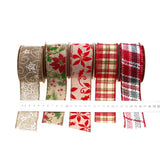 Cross border 5m 50mm Linen Plaid Ribbon Christmas Bow