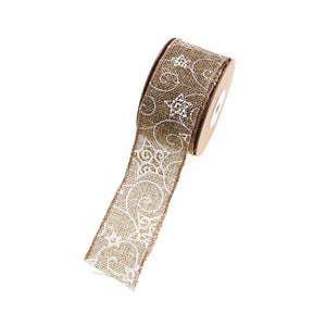 Cross border 5m 50mm Linen Plaid Ribbon Christmas Bow