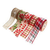 Cross border 5m 50mm Linen Plaid Ribbon Christmas Bow