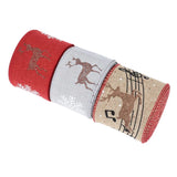 6.3cm Hemp Christmas Ribbon - Fawn Snow Design