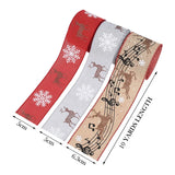 6.3cm Hemp Christmas Ribbon - Fawn Snow Design