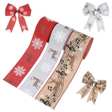 6.3cm Hemp Christmas Ribbon - Fawn Snow Design