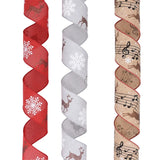 6.3cm Hemp Christmas Ribbon - Fawn Snow Design