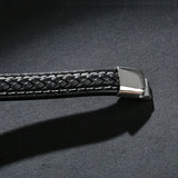 Europe America Titanium Punk Men's Leather Charm Bracelet