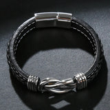 Europe America Titanium Punk Men's Leather Charm Bracelet