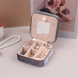 Compact Travel Jewelry Box for Earrings Rings Necklaces