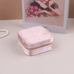 Travel Jewelry Box Flannelette Portable Earrings Ring Necklace Organizer