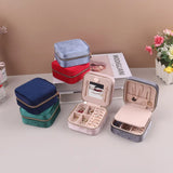 Compact Travel Jewelry Box for Earrings Rings Necklaces