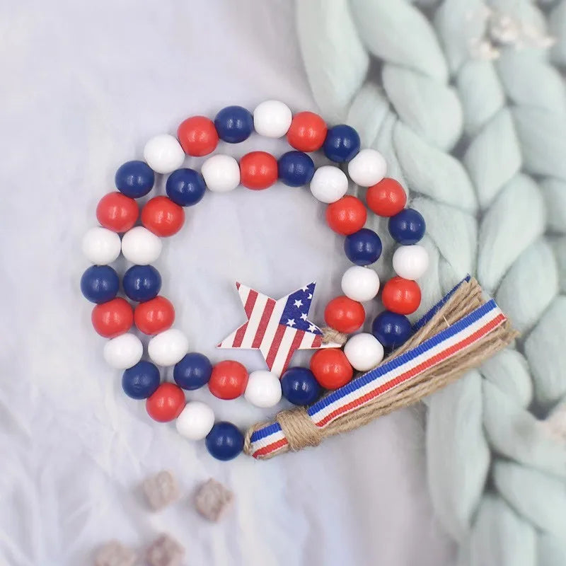 American Independence Beaded Pendant & Tassel Decoration