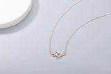 925s Silver Rose Leaf Pendant Necklace for Women