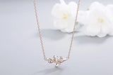 925s Silver Rose Leaf Pendant Necklace for Women