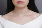 925s Silver Zircon Diamond Pendant Collarbone Women's Necklace