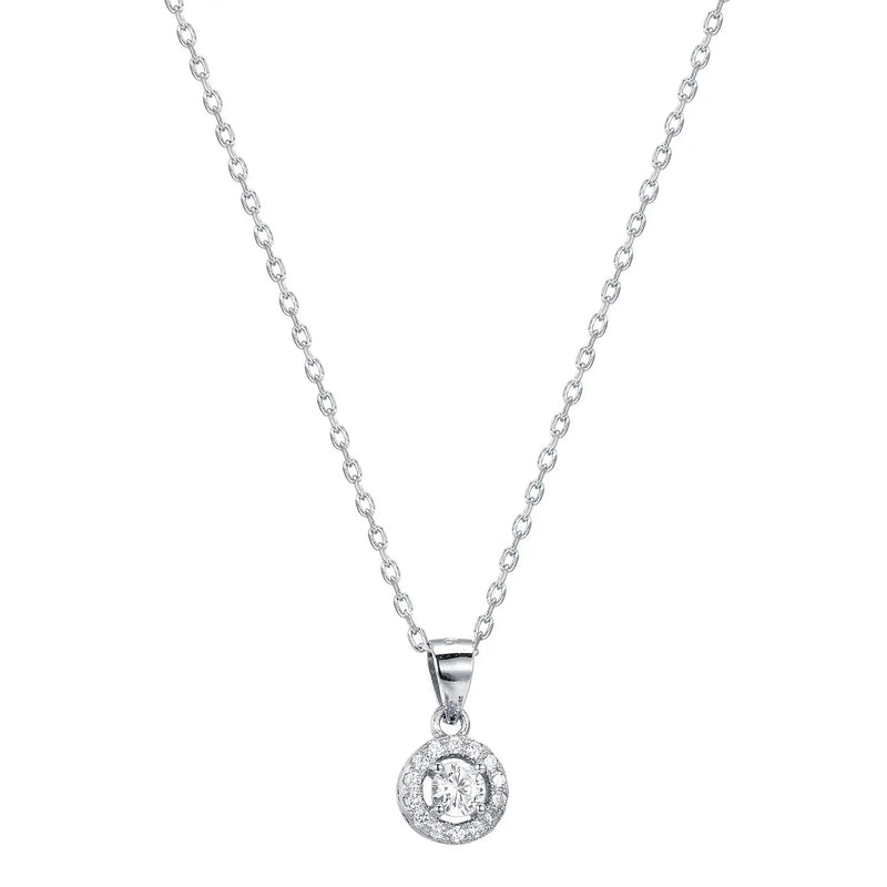 925s Silver Zircon Diamond Pendant Collarbone Women's Necklace