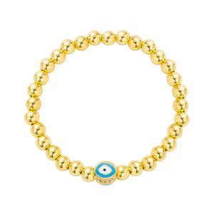 Copper Plated Devil's Eye Stretchable Bracelet